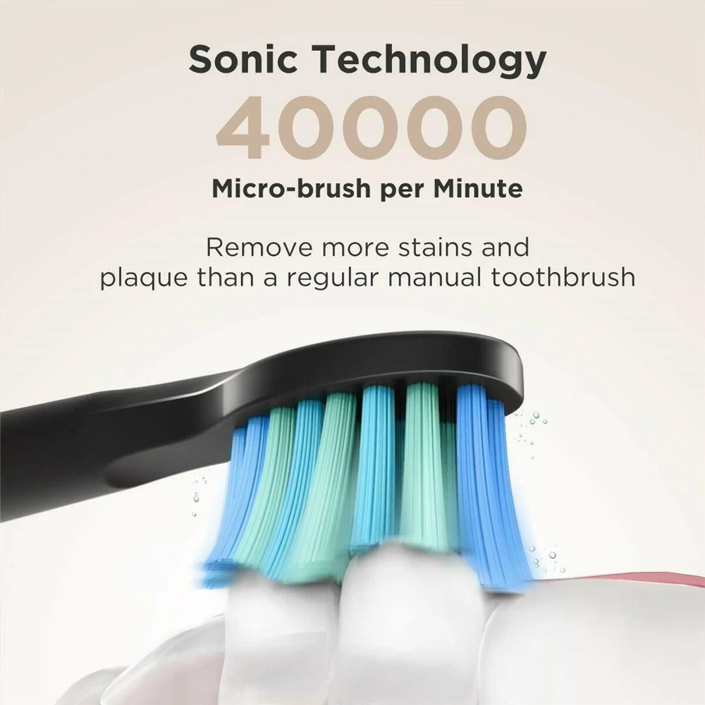 Fairywill Sonic Electric Toothbrush Powerful Cleaning USB Rechargeable Timer Replacement Head Washable Whitening Brush For Adult