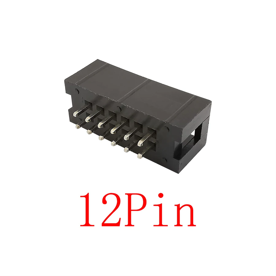 10 pezzi connettori DC3 2.54mm passo presa intestazione ago dritto, ISP maschio doppio spazio IDC JTAG Box adattatore doppia fila 6P ~ 50pin