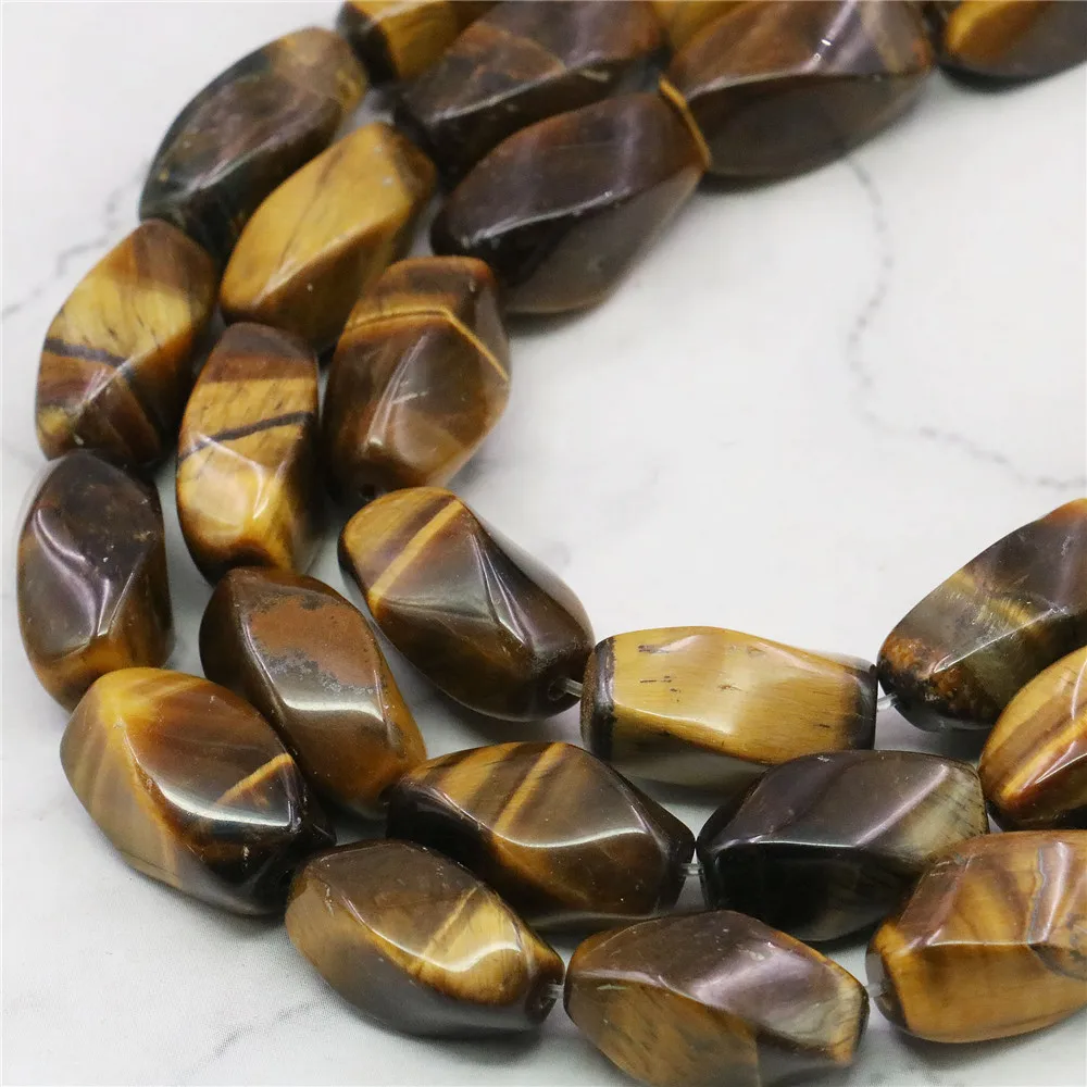 New Female 15inches 8x16mm Natural Stone Yellow Tiger's Eye Barrel Loose Beads Jewelry Making Strand A++ MY4274 Wholesale Price