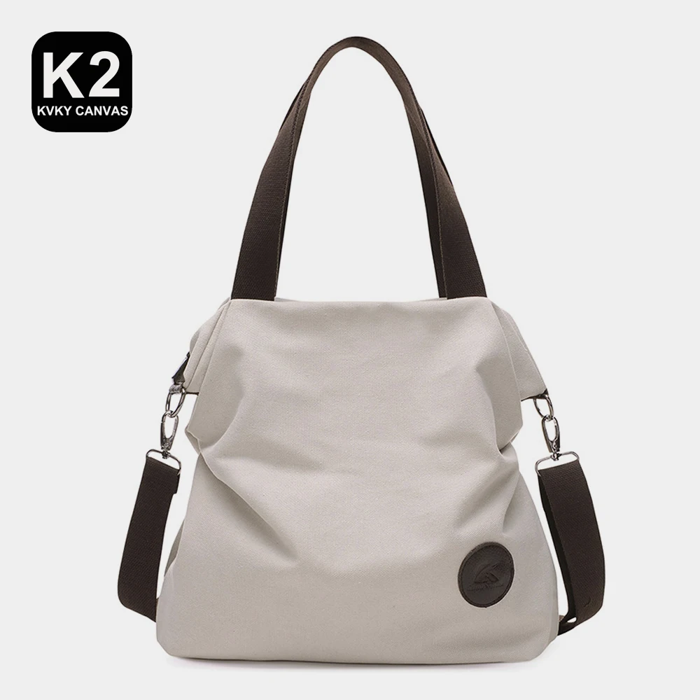 

KVKY Casual Canvas Shoulder Bag Women 2023 Totes Bags Women Bag Large Capacity High Quality HandBag Fashion Retro Ladies Bags