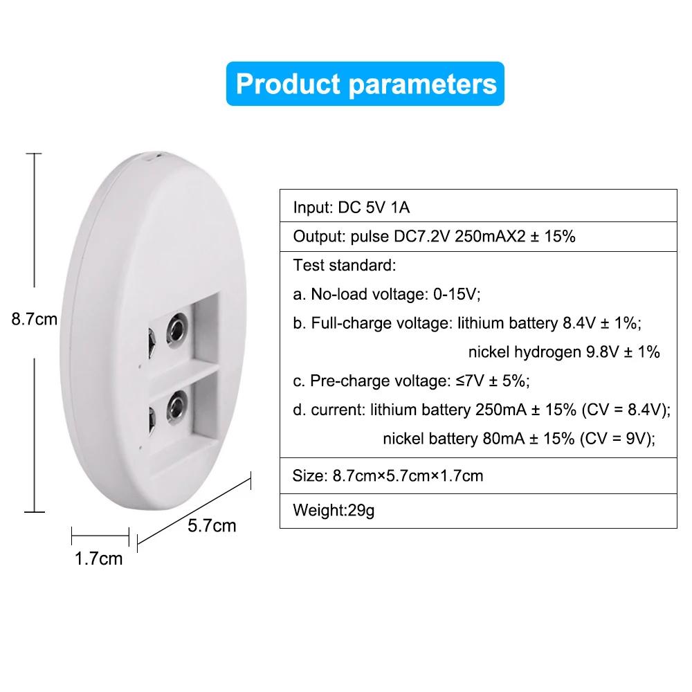 Palo Dual Slot 6F22 9V Lader Usb Lader Slimme Led Display Voor 9V Lithium Nimh Nicd Oplaadbare batterijen