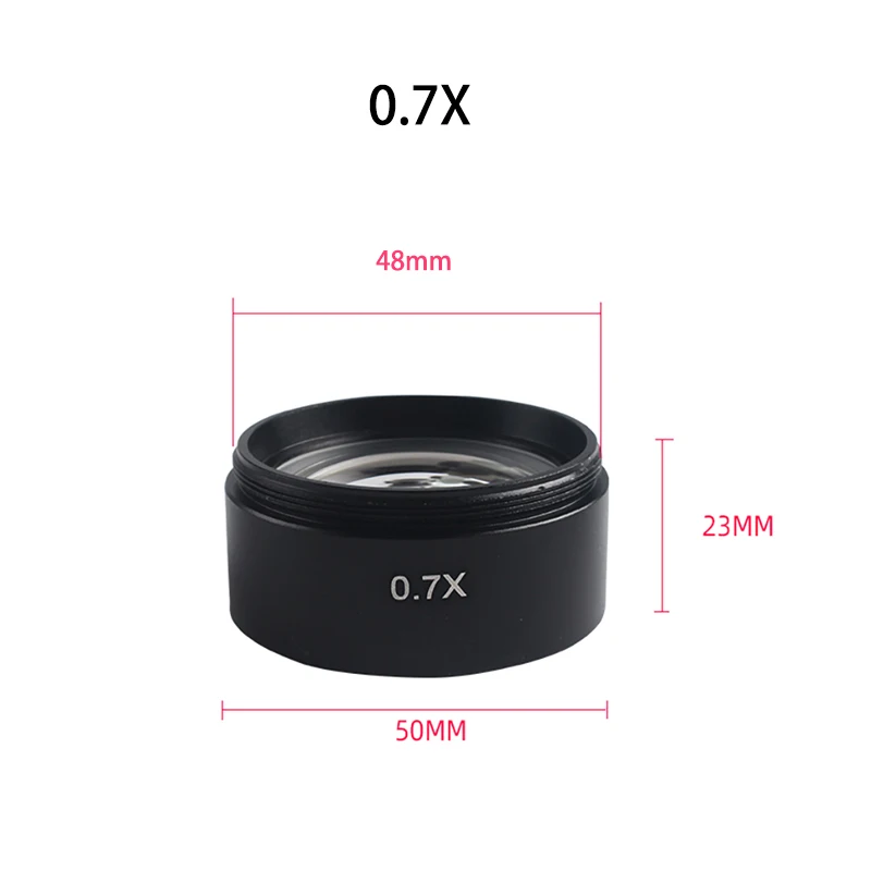 0.5X 0.7X 1.0X  Auxiliary Objective Lens 1/3 SZMCTV Adapter for Zoom Stereo Microscope Thread 48mm for trinocular microscopio