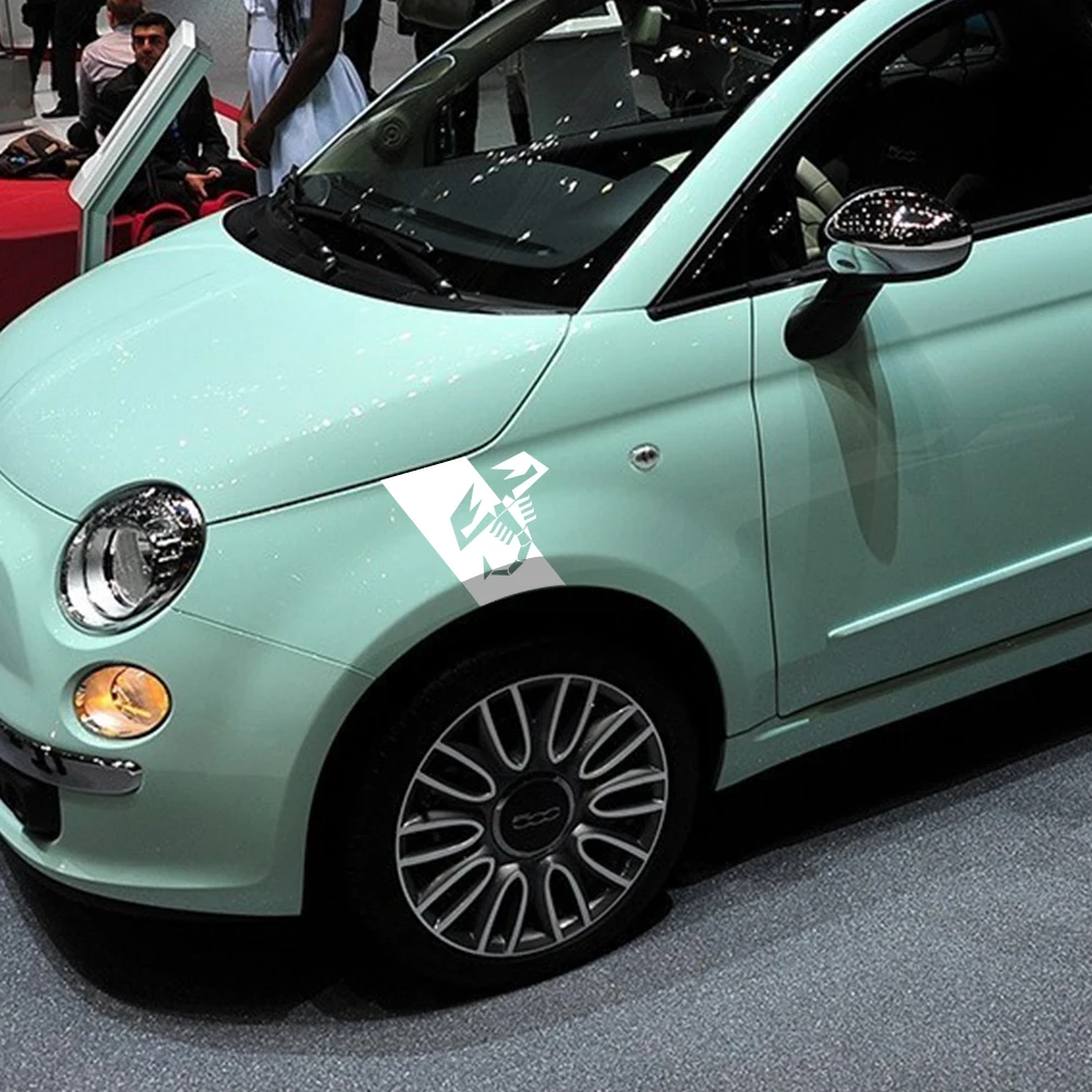 2 قطعة ملصقات السيارات درابزين عجلة الحواجب ديكور لشركة فيات 500 500e 500c Abarth 595 695 الباندا السيارات الفينيل فيلم الشارات ضبط الملحقات