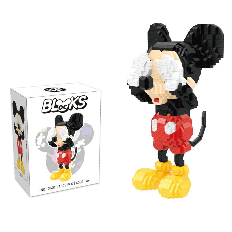 1906Pcs + Mickey Mouse Diamant Bouwstenen Klassieke Disney Blinddoek Minnie Mouse Micro Bricks Cijfers Speelgoed Voor Gift