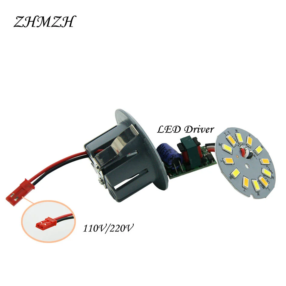 Lâmpada de milho embutida LED redonda, Downlight plug-in direto, copo de luz integrada, projector de teto, 3W, 5W, 6W, 220V, 110V