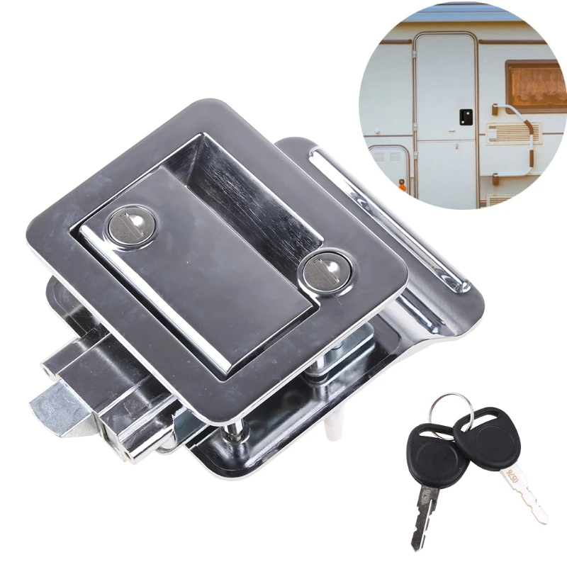 Caravan RV Travel Trailer Entry Door Lock Camper Door Latch Handle with Keys Secure for Camper Travel Trailer