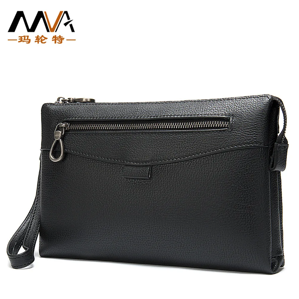 First layer cowhide man bag for man  Horizontal Square business commuting men·s wallet   Japanese and Korean wrist strap man bag