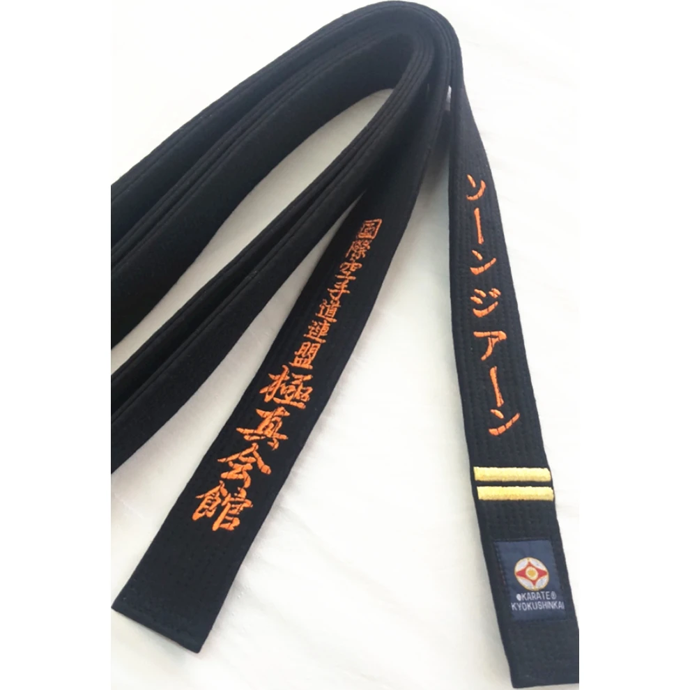 Professional Kyokushin Karate Black Belt Japan Tokyodo Belts Japanese Kyokushinkai Embroidery Name Customized IKO Karate Belts