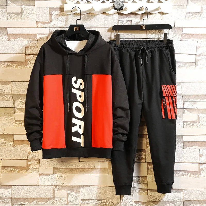 Fashion Mens Sportswear Casual Tracksuit HOODIES & Sweatshirt + Pants Trouers 2020 New Two Pieces Set Suits For Spring Autumn