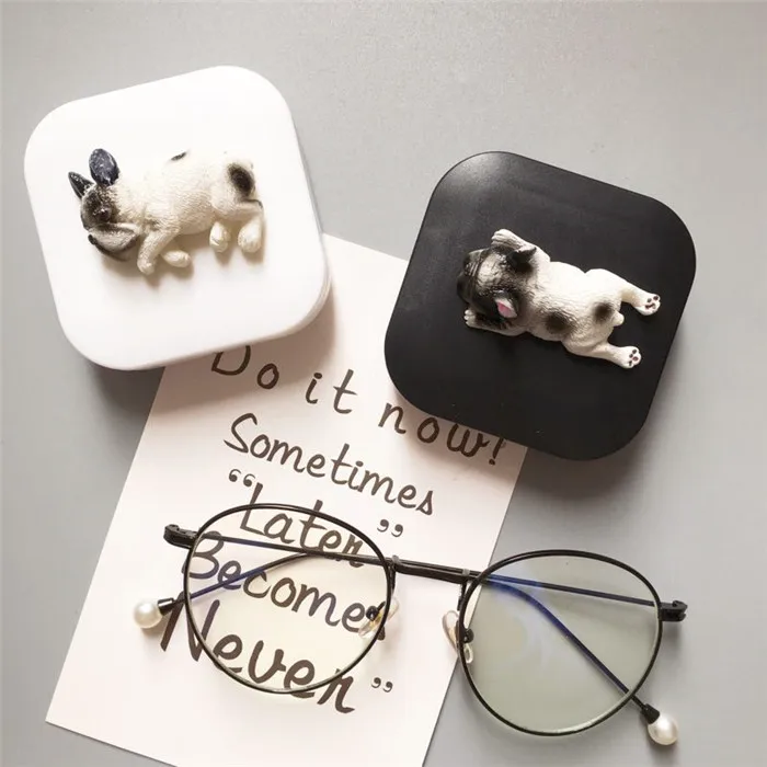 Cute Dog Contact Lenses Case Travel Lens Box Set With Mirror Eye Lenses Holder Container For Lens lente de contato
