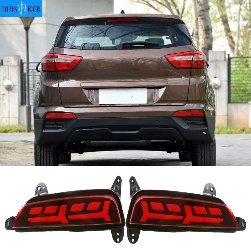 

2PCS For Hyundai Creta IX25 2014 2015 2016 2017 Brake Lights rear bumper lamp Turning Signal light Led Reflector driving lights