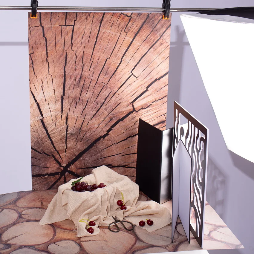 Selens 57*87cm INS Style Double Sides Wood Marble Wall come Vintage Photography Background Paper Board Prop per il cibo