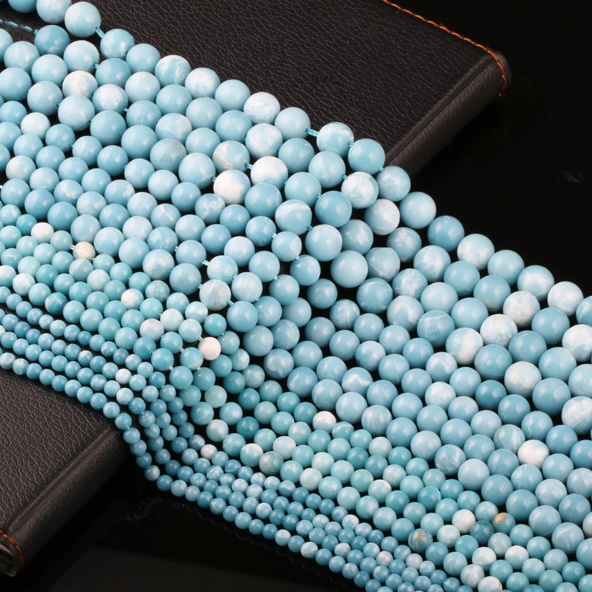 Designer Jewelry Stone Beads4/ 6/8/10/12mm Round Ball loose beads DIY Beading Findings Natural Larimar Stone Beads