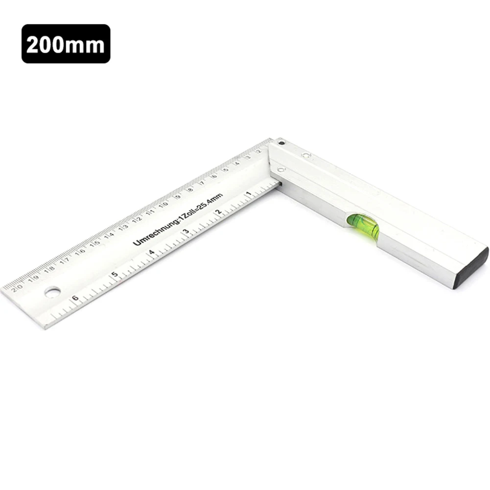 200mm 250mm 300mm Ruler Aluminum Alloy 90 Degree Right Angle Measuring Ruler Protractor Gauges