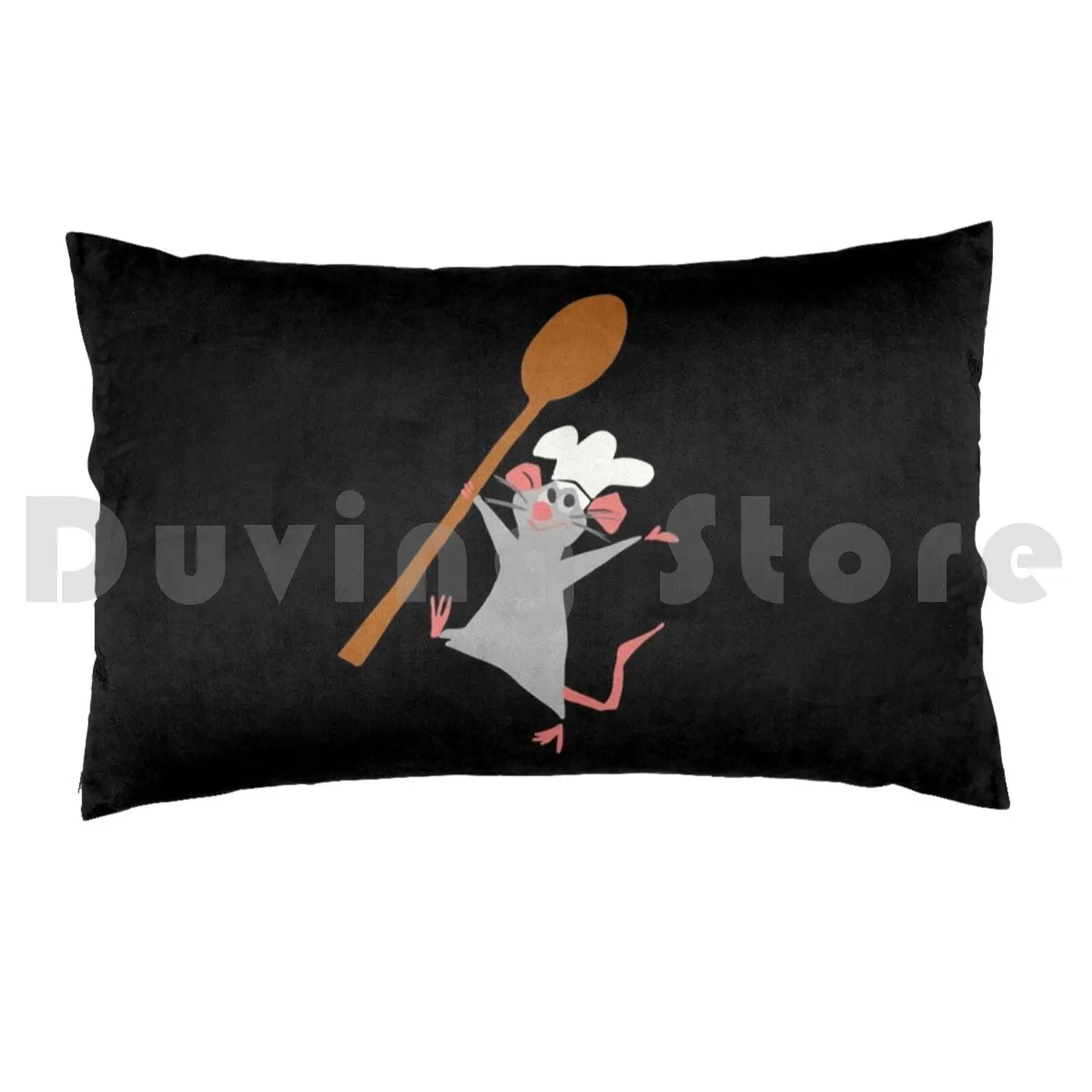 Chef Rat Pillow Case 20*30 Inch Remy Chef Cook Ratatouille Cartoon Rat Food Snacks