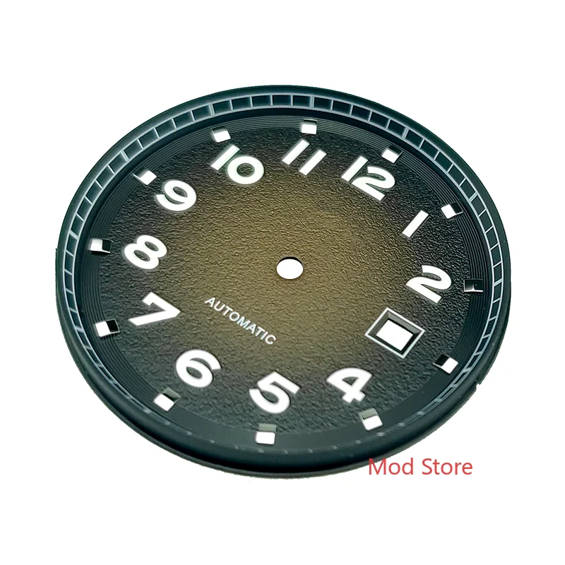 12H 35.6mm Brown/Blue White Printing AUTAVIA Style Watch Dial Wristwatch Plate Fit Miyota8215 DG2813 Mov't Super Green Luminous