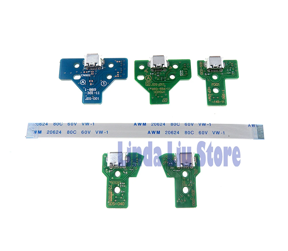 JDS001 JDS011 JDS30 JDS040 050 USB Charging Port Socket Board charger board with flex ribbon cable For PS4 Pro controller 50sets