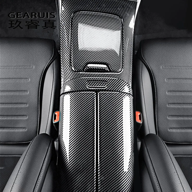 For Mercedes Benz C Class W206 2022 Car Carbon fiber Interior Accessories Seat Headrest Button Adjusting Cover Sticker Panel