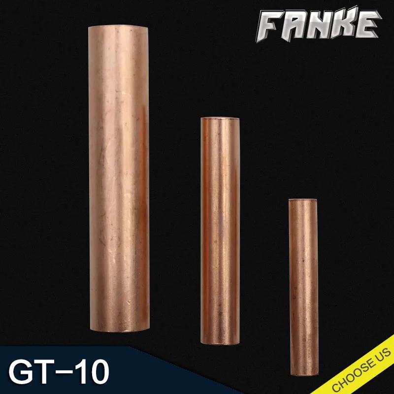 1 piece GT series GT-10 MM2 copper connecting tube cable terminals cable lug A type National Standard