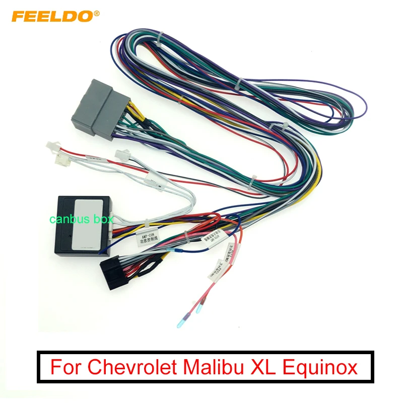 

FEELDO Car 16pin Audio Wiring Harness With Canbus Box For Chevrolet Malibu XL Equinox Stereo Installation Wire Adapter