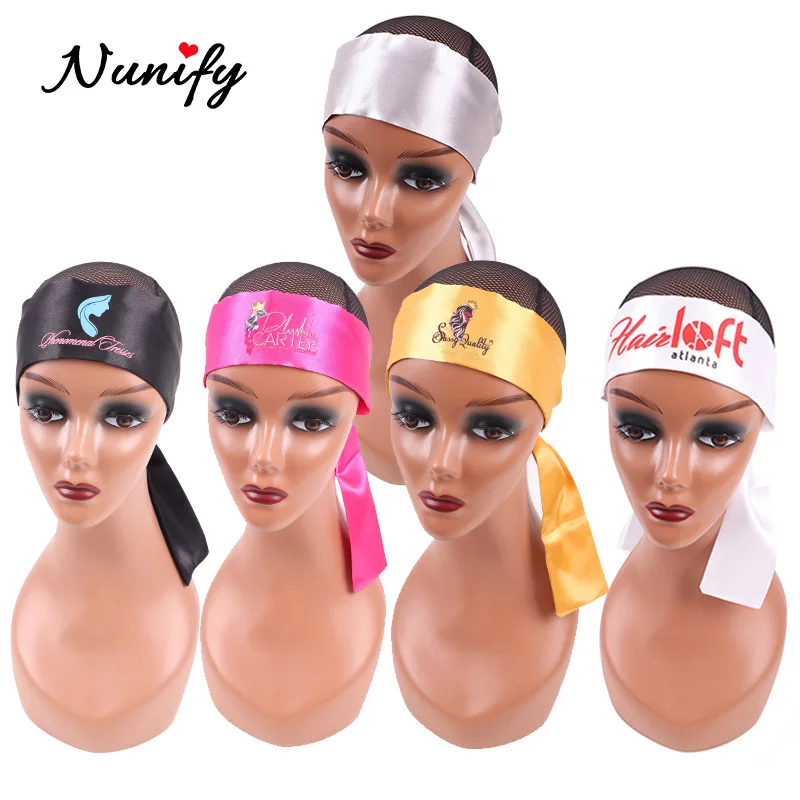 Nunify New Customize Logo Wig Band For Edges Fix Edge Wrap For Wigs Satin Hair Wrap Strip For Edges Silk Headband Belt 6*100Cm