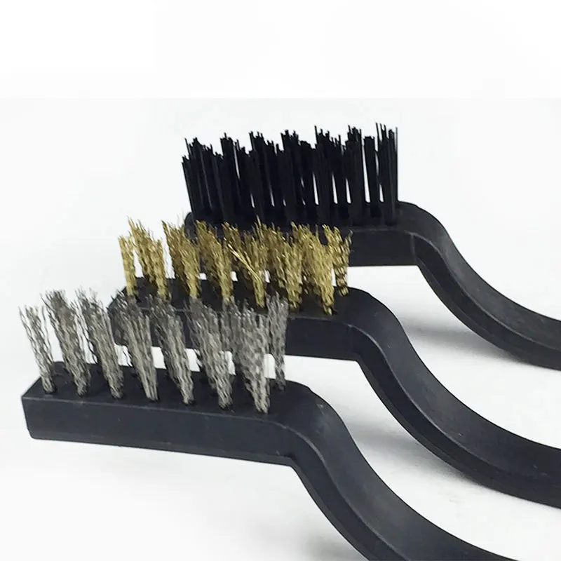 3Pcs Wire Brush Kit Small Copper wire brushes Tool Industrial Brass Nylon Cleaning brushes Rust Remover