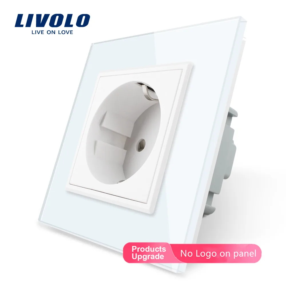 Livolo EU Standard Power Socket, AC 110~250V 16A Wall Power Socket, VL-C7C1EU-13, Grey Color