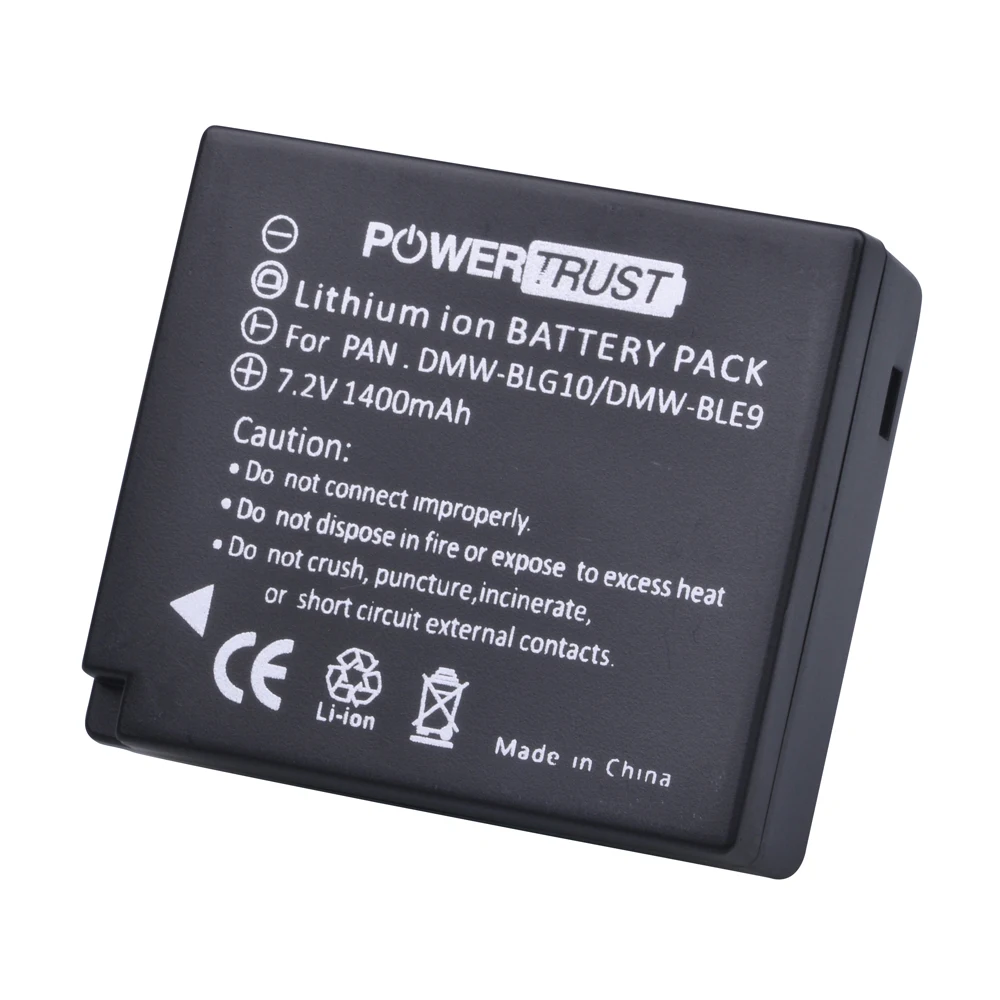 PowerTrust DMW-BLG10 1400mAh DMW BLG10 DMW-BLE9 bateria + LED ładowarka do Panasonic Lumix DC-ZS80, DC-GX9, DMC-GX80, DMC-GX85