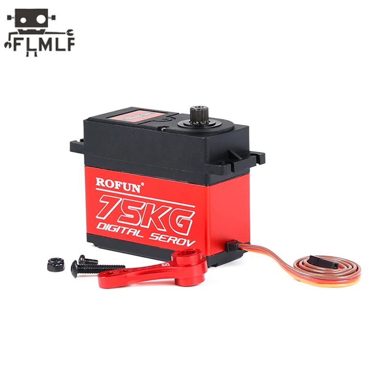 

Rc Car 75KG Metal Gear Steering Servo (15T/17T Double-sided CNC Metal Servo Arm) Fit 1/5 Hpi Rofun Km Baja Losi 5ive-T DBXL FG