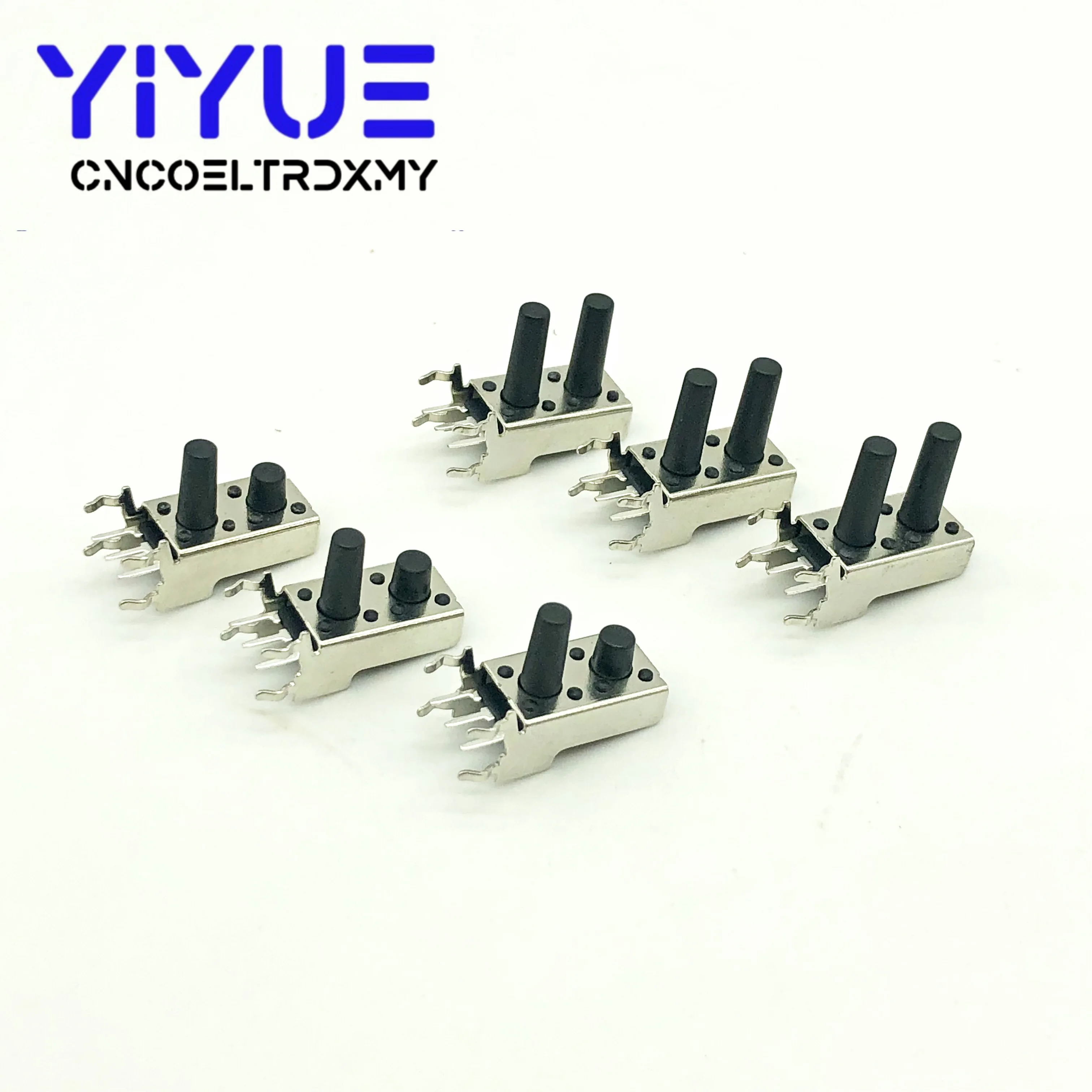 100Pcs 6*13mm double position with bracket Push Button Switch Touch Tact Switch With Bracke 3Pins Black