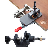 35mm Hinge Jig Concealed Boring Hole Opener Aluminum Alloy Woodworking Drill Guide Locator for Door Cabinet Installation Tool