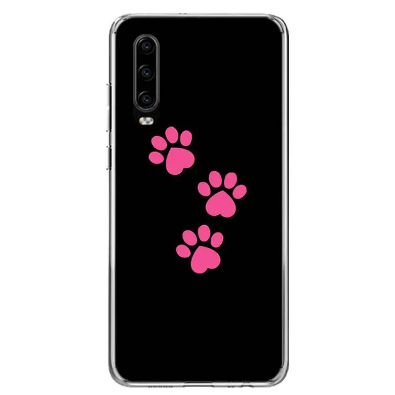 cat Dog paw design Phone Case For Huawei P30 Lite P40 P20 Pro P10 P50 Mate 40 30 20 10 Art Customized Soft Cover Fundas Coque