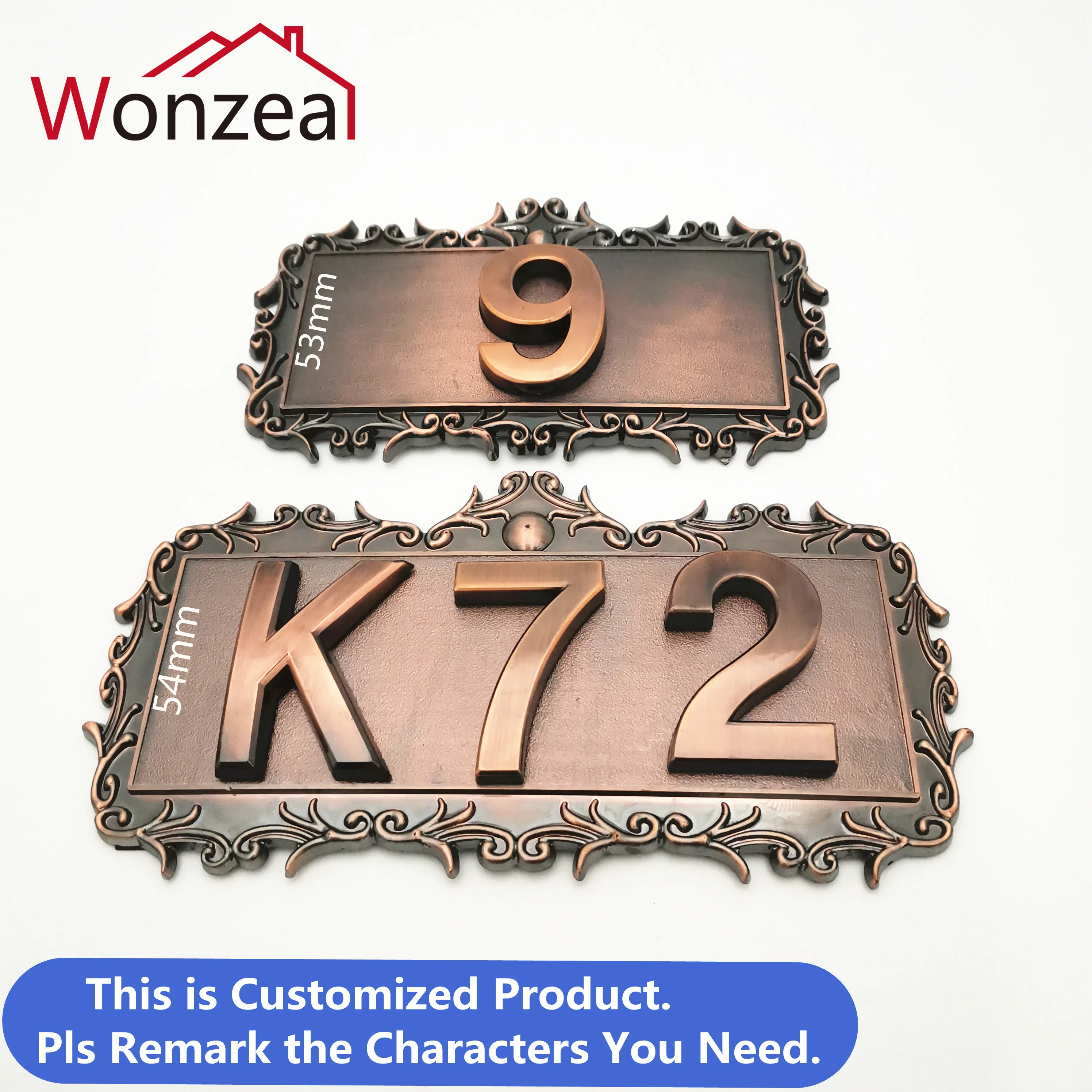 Customized Door Plates For Home Gates Hotel Room Personalized 2/3/4 Digits House Number Door Number Sign ABS Plastic