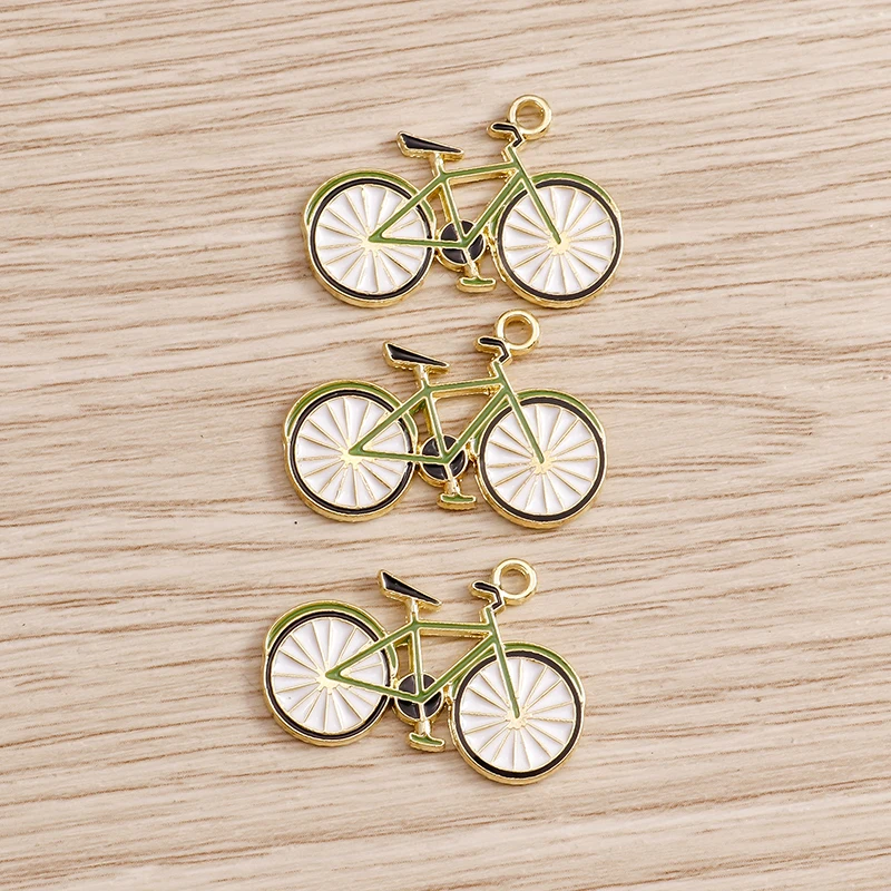 10pcs 27*18mm Sports Bicycle Charms for Jewelry Findings Enamel Bike Charms Necklaces Pendants Earrings Bracelets DIY Making