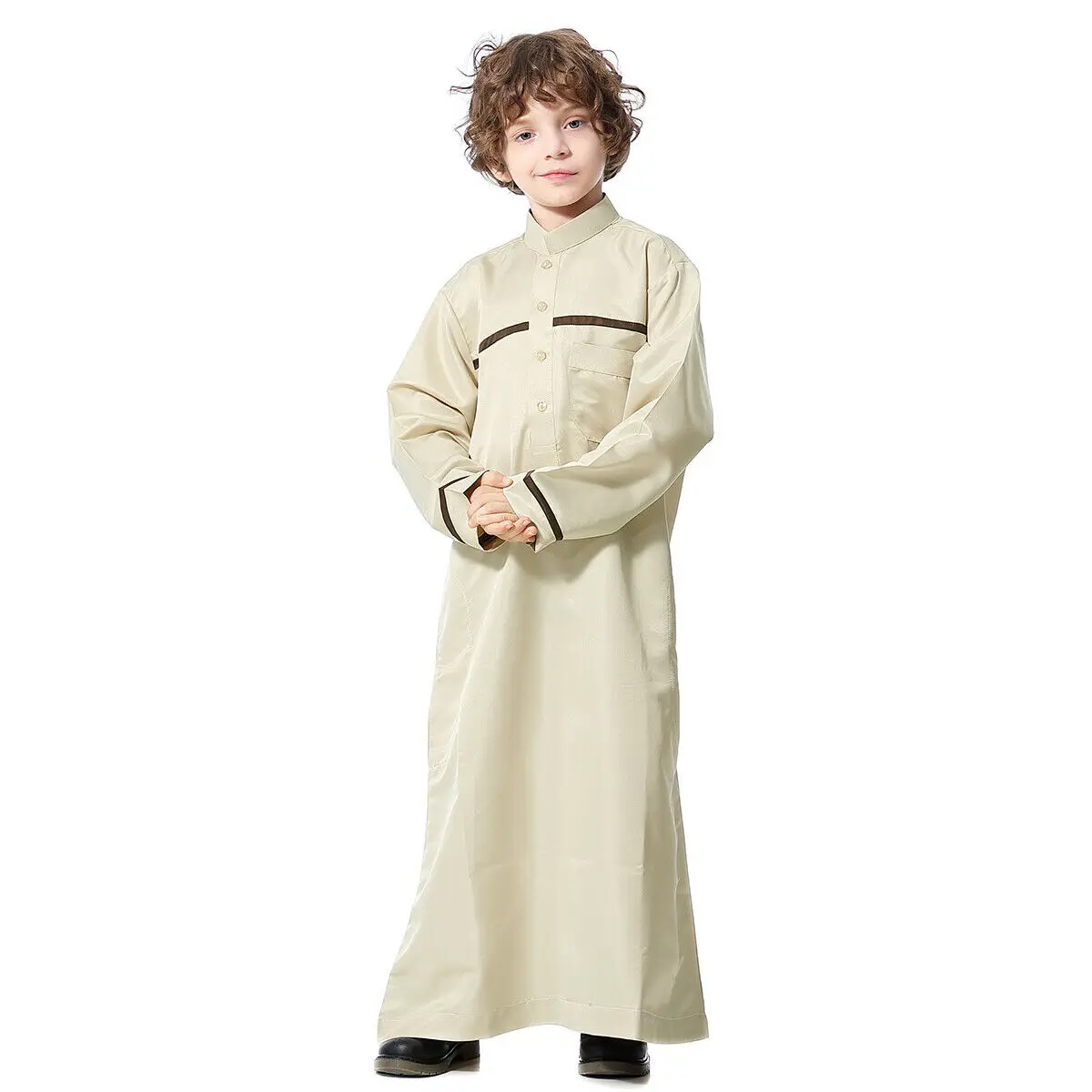 Middle Eastern Dubai Saudi  Muslim Robe Teenager Kids Arabia Pakistan Boys Thobe Long Jubba Islamic Clothing Caftan Kaftan Dress