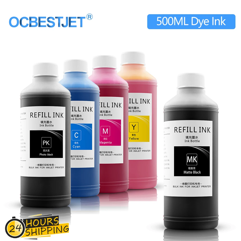 500ML x 5 Color Dye Ink For Canon PFI 120 320 307 707 Refill For TM-200 TM200 TM-205 TM-300 TM-305 TM300 iPF 830 840 850 Printer