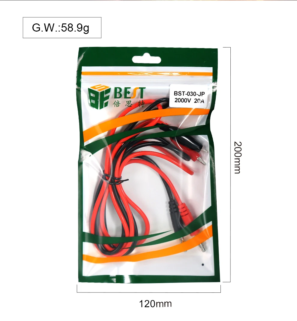BST-030-JP Netzteil Ausgang Kabel 2000V 20A Bananen Stecker Krokodil Clip Multimeter Handy Reparatur Werkzeuge Verbindungsleitung – Detail 10