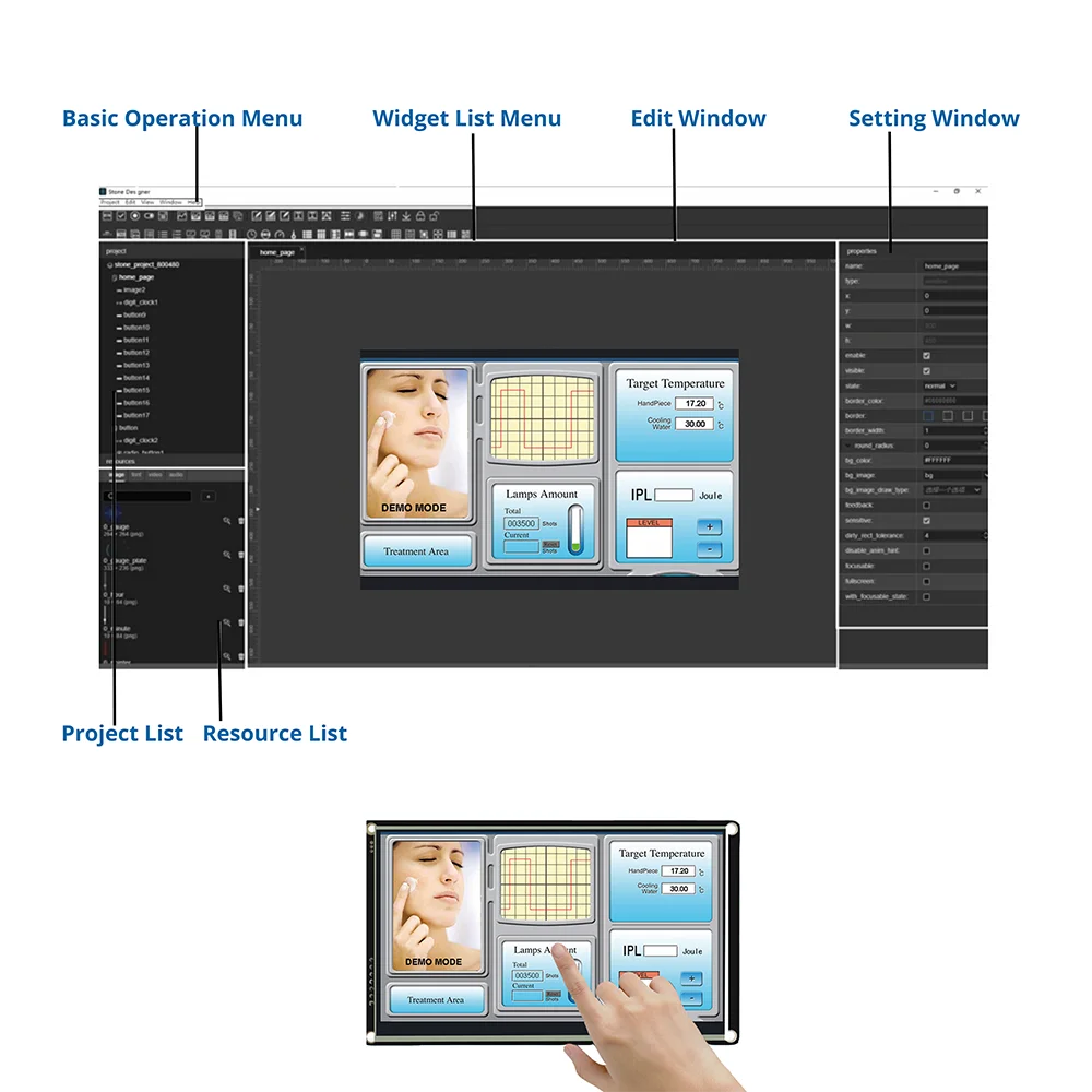 SCBRHMI HMI Graphic LCD Display 3.5",4.3",5",5.6",7",8",10.1",10.4" Size Module with Touch Panel For Industrial Machine