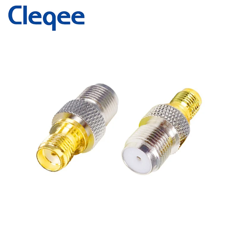 Cleqee 10 قطعة SMA أنثى إلى F نوع أنثى مستقيم RF محوري محول F موصل إلى SMA محول الذهب لهجة