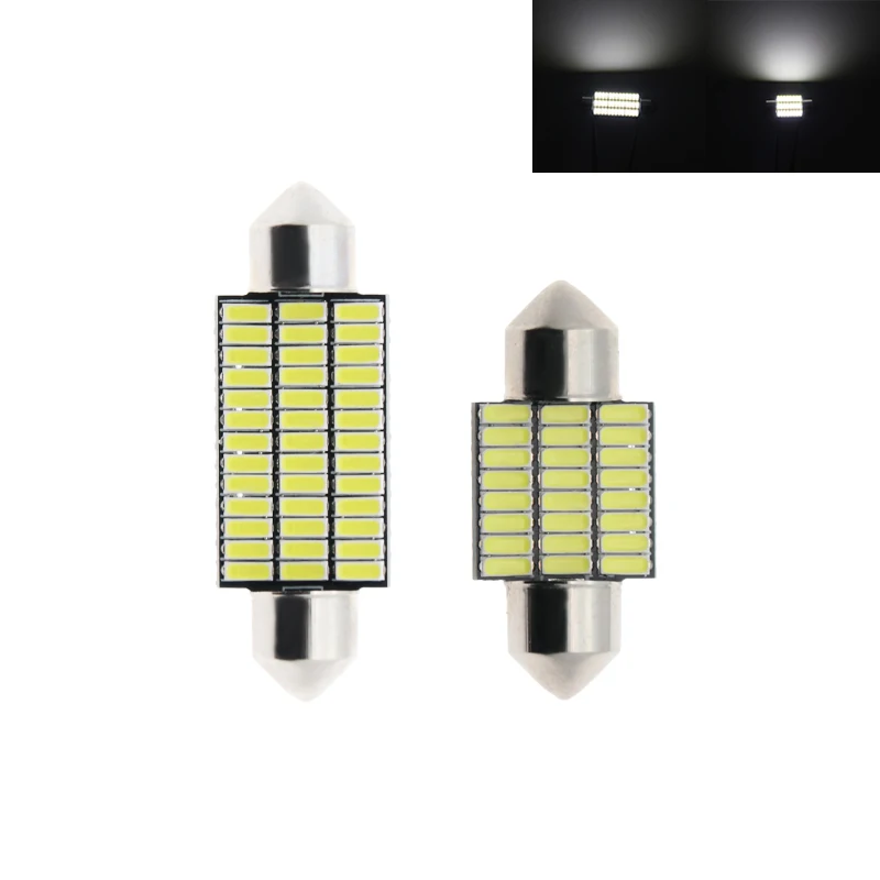 10PCS Voiture Led Feston 12V  Canbus 2835 LED SMD Festoon 29mm 31mm 36mm 39mm 42mm 44mm Reading Light Car Interior Lamp