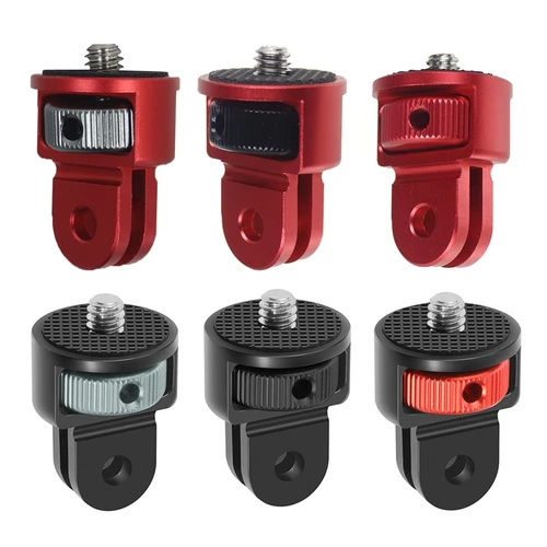 Imagen 1 del producto Adaptador de trípode de tornillo de aleación de aluminio, soporte de montaje giratorio 1/4 para Go Pro 10 9 Insta-360 One, accesorios de cámara, 360 pulgadas