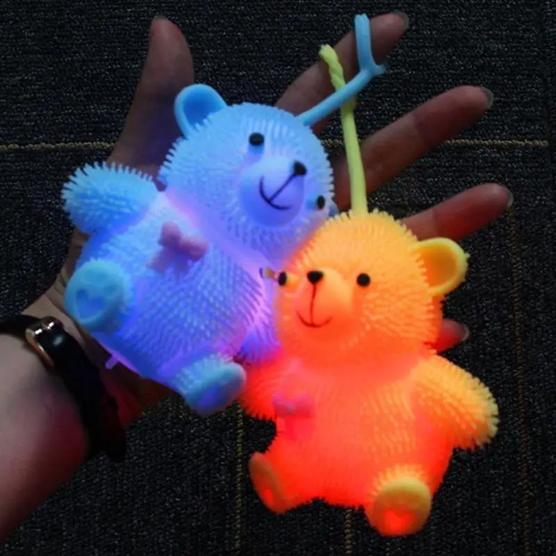 1pc Soft Elastic Luminous Toy Large Cute Bear Teddy Pressure Color Vent Ball Sensory Bear Toy Led Relieve Squeeze Ball Flas B5l8