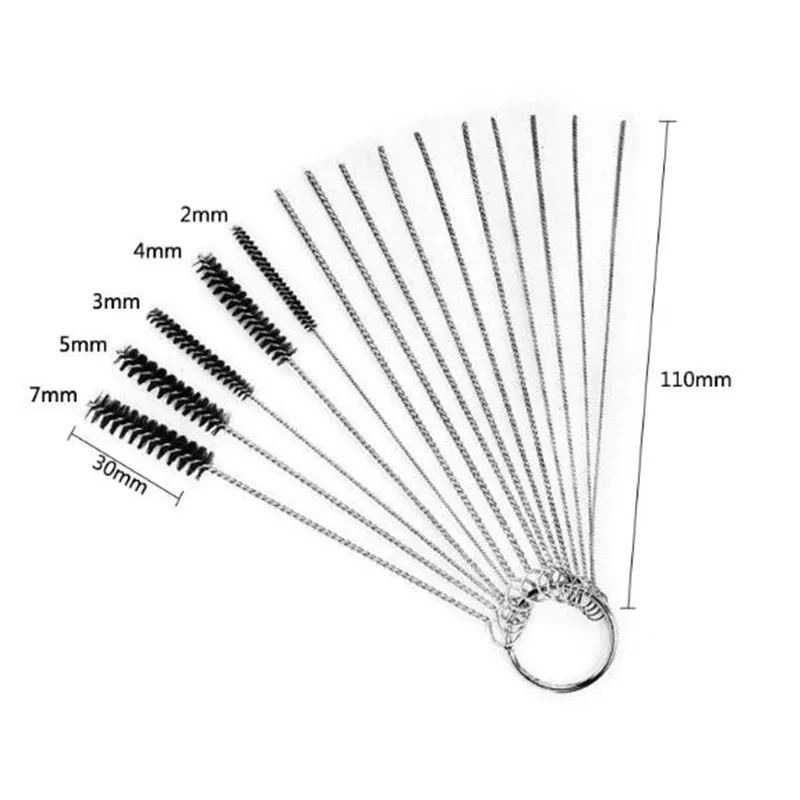 Fifteen Tool Brushes Car And Motorcycle Carburetor Cleaning Needle Set Stainless Steel Dirt Ejector Tool Brush