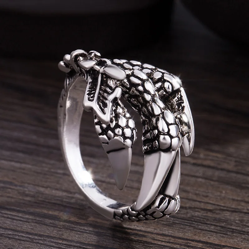 Vintage Animals Dragon Claw Ring Men Women Punk Hip Hop Opening Adjustable Fashion Personality Gothic Rings Jewelry Gift