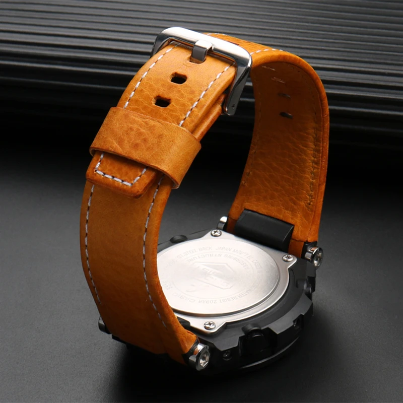 Watch Strap For Casio GST-S100G / S110 / S130L / W100G / W110 / 210B / 400G / 410 /  Wristband 26*14mm Men\'s Leather watchBand