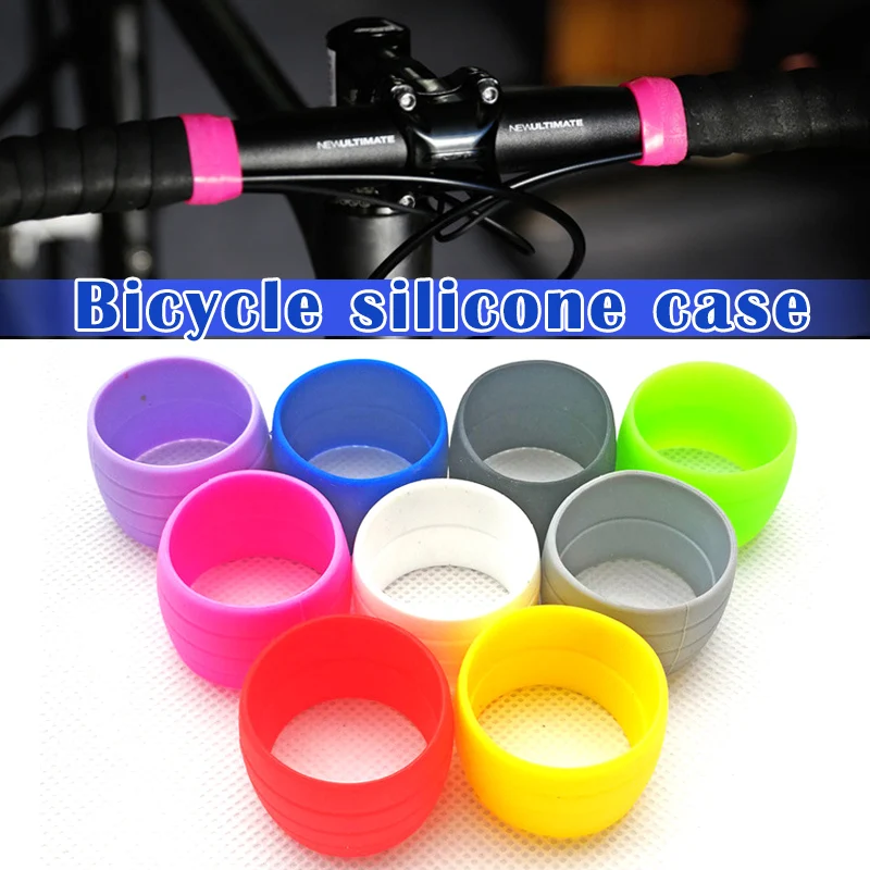 1 Pair Bike Silicone Elastic Strap Fixing Ring Anti-Skip Plugs Waterproof Wear Resistant Strap Loops for Road Bike Bar Tape