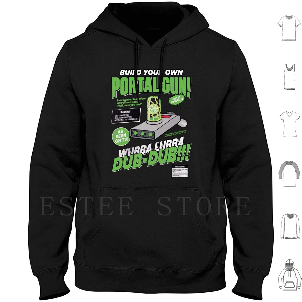 Construye tu propio Portal Gun sudaderas con capucha de manga larga Portal Gun construye tu propio Retro Vintage Comic Ad Comic Ad Diy