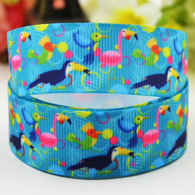 22mm 25mm 38mm 75mm Ruban Flamingo Cartoon Character printed Grosgrain Ribbon party decoration 10 Yards Mul111