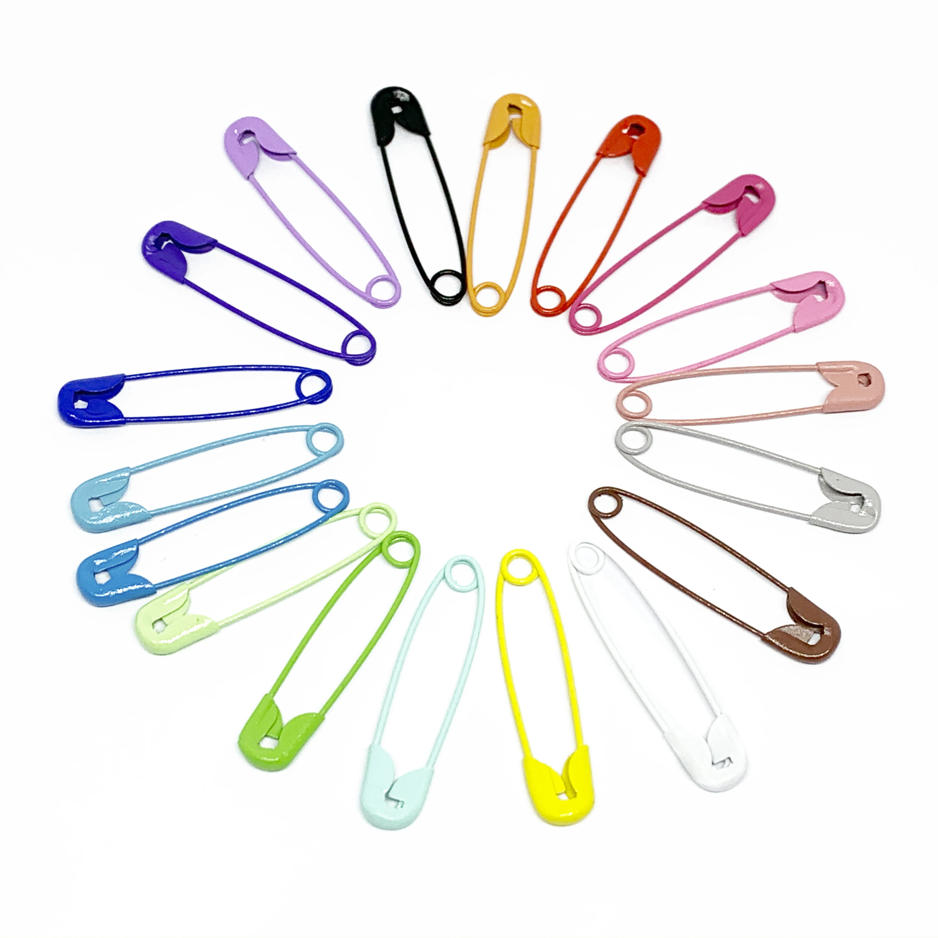 REGELIN 100pcs 30mm Stainless Steel Colorful Safety Pins DIY Rust Proof Buckle Pin Metal Brooch Badge Sewing Needle Knit