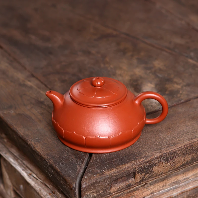 ★Yishuitang Yixing purple clay teapot tea set original mine handmade small coal kiln vermilion petal teapot 320ml